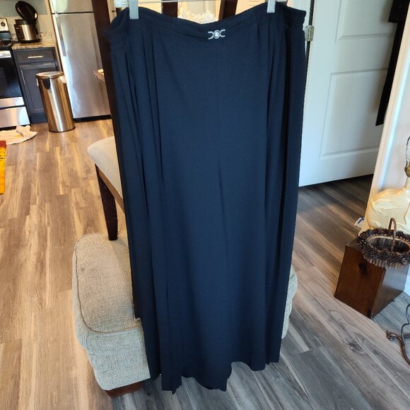 Vintage LAURA II Palazzo Black 🖤 Wide Leg Pants, Sz 18 - Picture 2 of 11